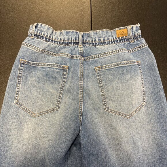 Jordache Womens Paperbag High-Waisted Jeans Size Large 31”W Raw Hem Medium Wash - Picture 7 of 14